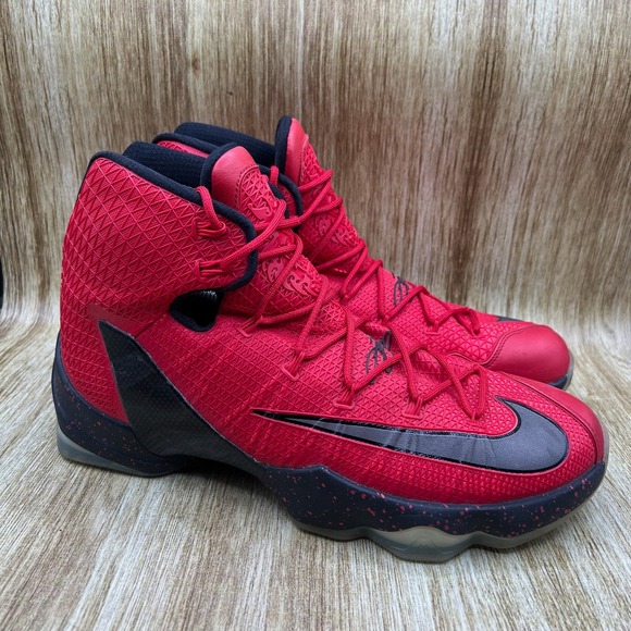 Nike LeBron 13 Elite University Red Men's Size 13 Sneakers Shoes 831923-606 - Picture 1 of 10